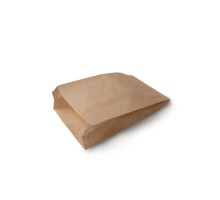 Пакет бумажный для пищевых продуктов, 140х60х250мм, жиростойкий, с плоским дном, бурый