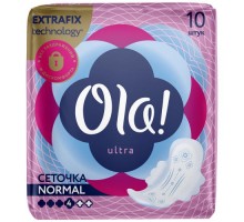 Ola! Ultra normal прокладки Бархатистая сеточка, прокладки гигиенические, 10 шт