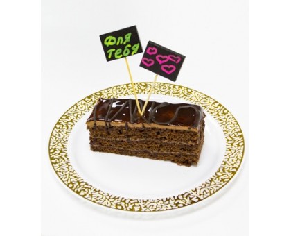 Пика-флажок (табличка) деревянная, 12см, черная, Complement, 50шт/упак