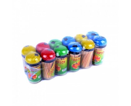 Зубочистки деревянные, 100шт, в стакане, 12 шт