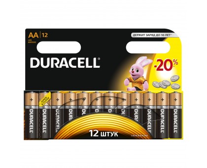 Батарейка щелочная Duracell АА/LR6, 12 шт/уп