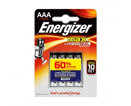 Батарейка Energizer Max+Power Seal AAA/LR03 4шт/уп