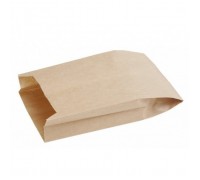 Пакет бумажный для пищевых продуктов, 330х80х450мм, с плоским дном, бурый