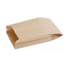 Пакет бумажный для пищевых продуктов, 330х80х450мм, с плоским дном, бурый