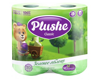 Туалетная бумага Plushe Classic, 2 слоя, 4 рулона