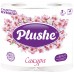 Туалетная бумага Plushe DeLux, 3 слоя, 4 рулона