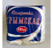 Салфетка бумажная белая "Крымская" однослойная, 100 листов