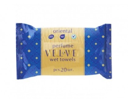 Влажные салфетки Well&Wet, в ассортименте, 20 штук в упаковке