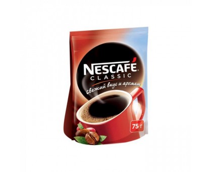 Кофе растворимый NESCAFE Classic, 75 грамм, мягкая упаковка