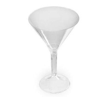 Бокал для мартини "Кристалл" прозрачный, пластиковый, на высокой ножке, 160 мл, 20 шт/уп
