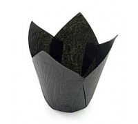Бумажная форма для маффинов Тюльпан, 50х80мм, черная, 200 штук\уп