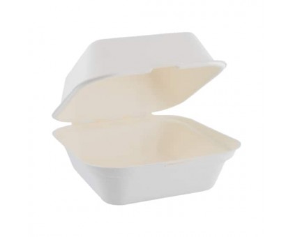 Упаковка биоразлагаемая, бургербокс, бентобокс, 154х152х88мм, из сахарного тростника