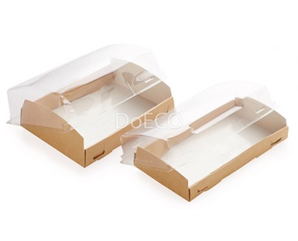 Контейнер под десерт OpBox 1000, прозрачная крышка, 185х140х55мм, Doeco