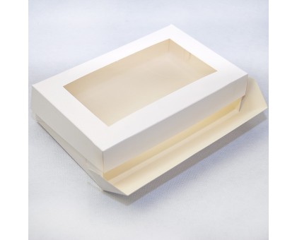 Упаковка для эклеров и зефира, 250x150x50мм, белая, с окном