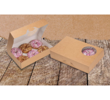 Контейнер для пончиков ECO Donuts M, 185х270х55мм, Doeco