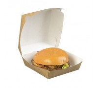 Короб под гамбургер ECO BURGER L, 120x120х70мм, ламинированный, бурый, Doeco