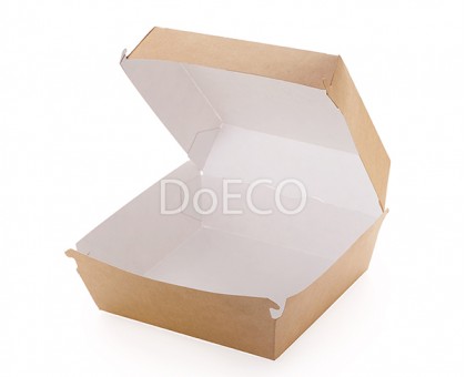 Короб под гамбургер ECO BURGER M, 100x100х60мм, крафт, Doeco