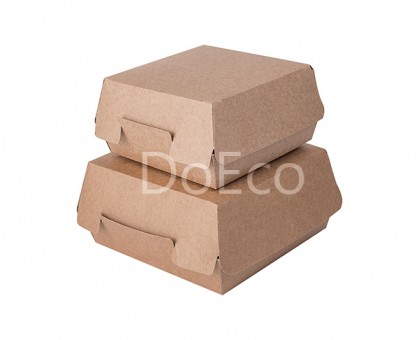 Короб под гамбургер ECO BURGER M Pure Kraft. 100x100х60мм, Doeco