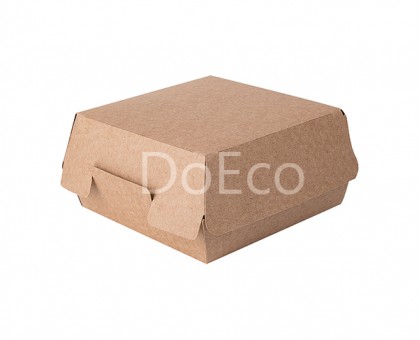 Короб под гамбургер ECO BURGER M Pure Kraft. 100x100х60мм, Doeco