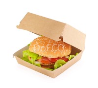 Короб под гамбургер ECO BURGER M, 100x100х60мм, крафт, Doeco
