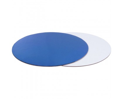 Подложка для торта, диаметр 300мм, толщина 2.5мм, круглая, голубая/белая