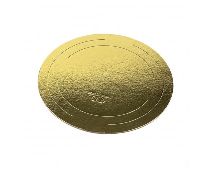 Подложка для торта, диаметр 300мм, толщина 1.5мм, круглая, золото/жемчуг