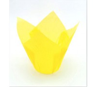 Бумажная форма для маффинов Тюльпан, 50х80мм, желтая, 200 штук\уп
