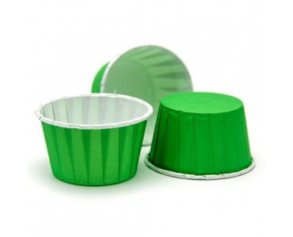 Усиленная бумажная форма для выпечки кексов и маффинов, зеленая, 50х40мм, Pasticciere, 100 штук