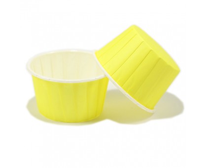 Усиленная бумажная форма для выпечки кексов и маффинов, желтая, 50х40мм, Pasticciere, 100 штук