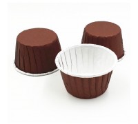 Усиленная бумажная форма для выпечки кексов и маффинов, коричневая, 50х40мм, Pasticciere, 100 штук