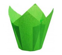 Бумажная форма для маффинов Тюльпан, 50х70мм, зеленая, 200 штук\уп