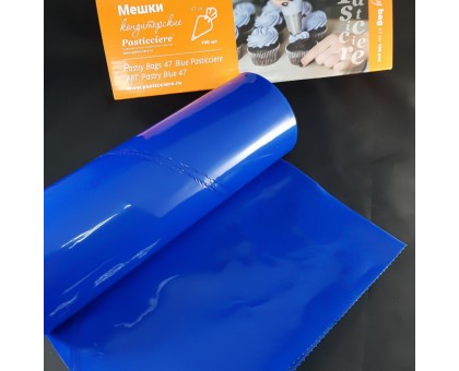 Мешок кондитерский в рулоне, полиэтилен, 40см, синий, 100 штук/уп, Doeco