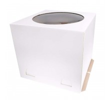 Короб картонный для торта белый, с окном, 420x420x300мм, Pasticciere