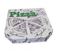 Коробка под пиццу 30х30см, белая, с рисунком