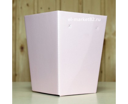 Коробка для цветов картонная, мини, Розовая, 12х9см, высота 15см