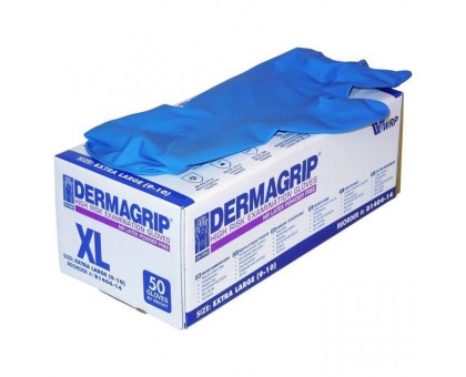 Латексные перчатки Dermagrip нестерильные неопудренные размер XL, 50 штук