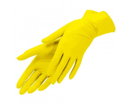 Латексные хозяйственные перчатки, размер L, 1 пара, желтые