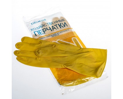 Латексные хозяйственные перчатки, размер M, 1 пара, желтые