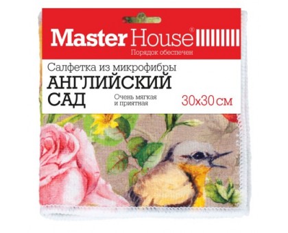 Салфетка из микрофибры "Английский сад", 30*30 см, MasterHouse