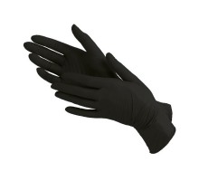 Перчатки нитриловые, одноразовые, черные, размер L, 100 шт/50 пар