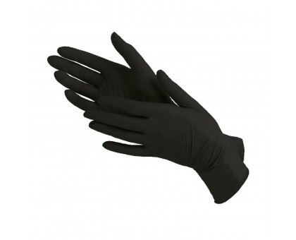 Перчатки нитриловые, одноразовые, черные, размер L, 100 шт/50 пар