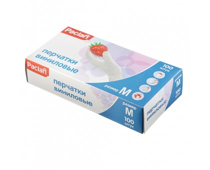 Перчатки виниловые неопудренные VINYL, CTP-1, размер M, 100 шт (50 пар)