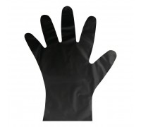 Перчатки одноразовые черные, эластомер, 50 пар, размер L, Aviora