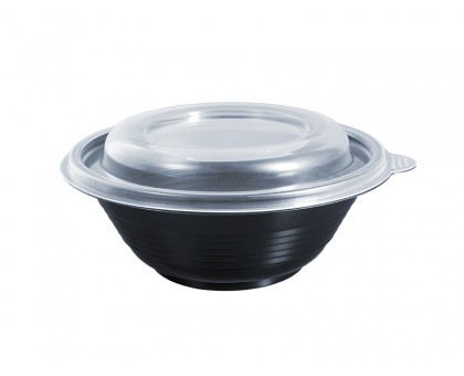 Одноразовый пластиковый контейнер-миска для супа ПР-МС-500, 500 мл, с крышкой