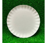 Тарелка бумажная, 205 мм, белый мелованный картон, 100шт/уп