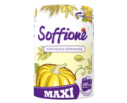 Бумажное полотенце Soffione Maxi, двухслойное, белое