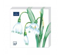 Салфетка банкетная "Белый цветок", 33х33см, 3 слоя, Art Bouquet