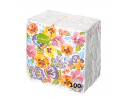 Бумажные салфетки Garmonia, 24*24см, 100шт, в ассортименте