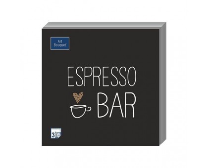 Салфетка банкетная "Espresso bar", 33х33см, 3 слоя, Art Bouquet