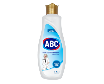 Жидкий гель для стирки, ABC Блестящий белый, для белого белья, 1.5 литра